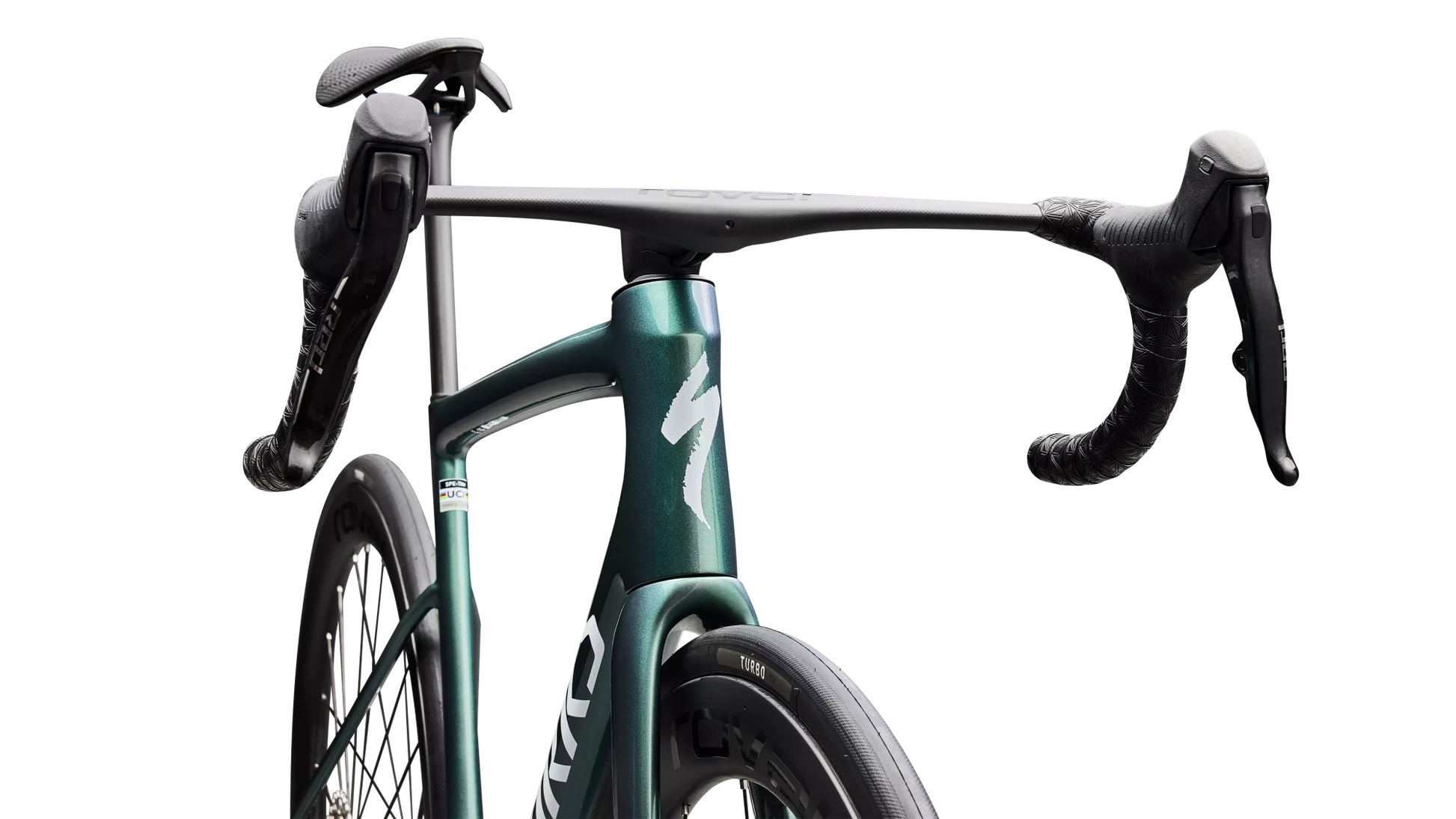 Vélo Specialized Tarmac Sl8 Sw Axs Gloss Premium Fjord Metallic/White Metallic Silver