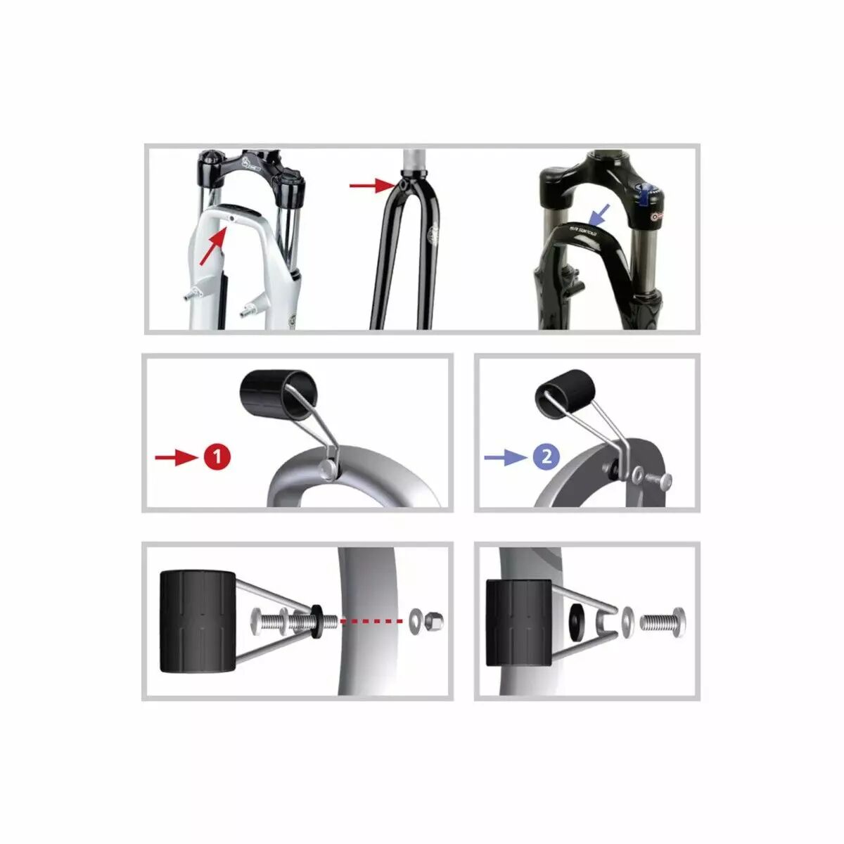 Support éclairage pour fourche KLICKFIX
