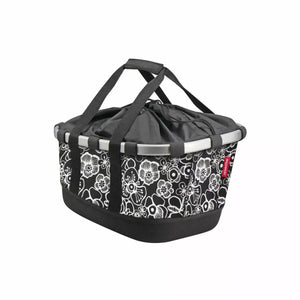 KlickFix BIKEBASKET GT pour Racktime Fleurs noires