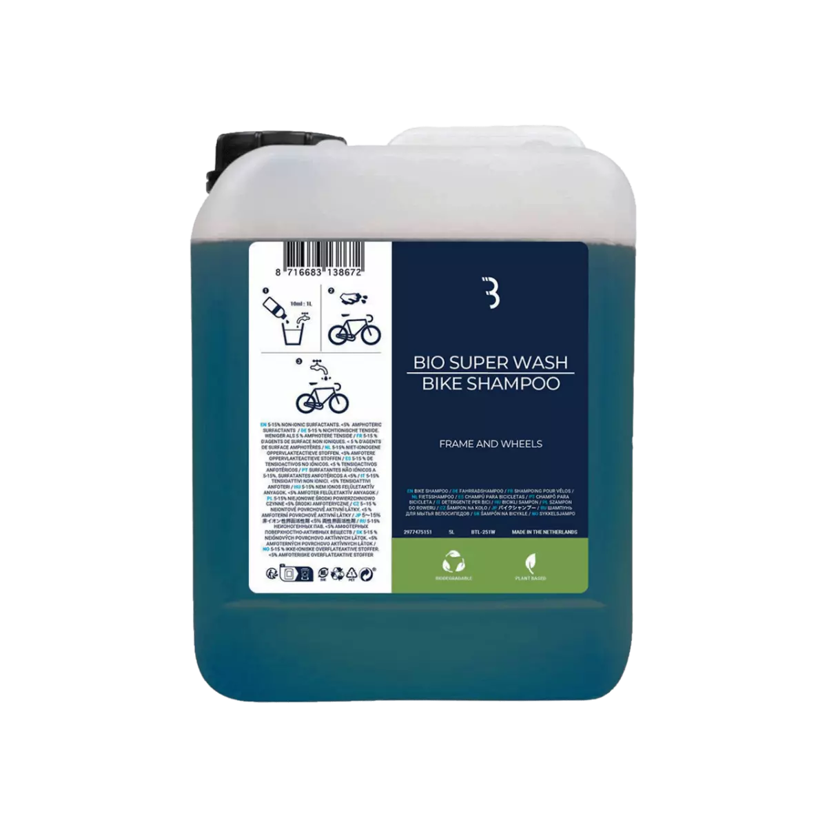 Shampoing vélo BioSuperWash bidon de 5L BBB
