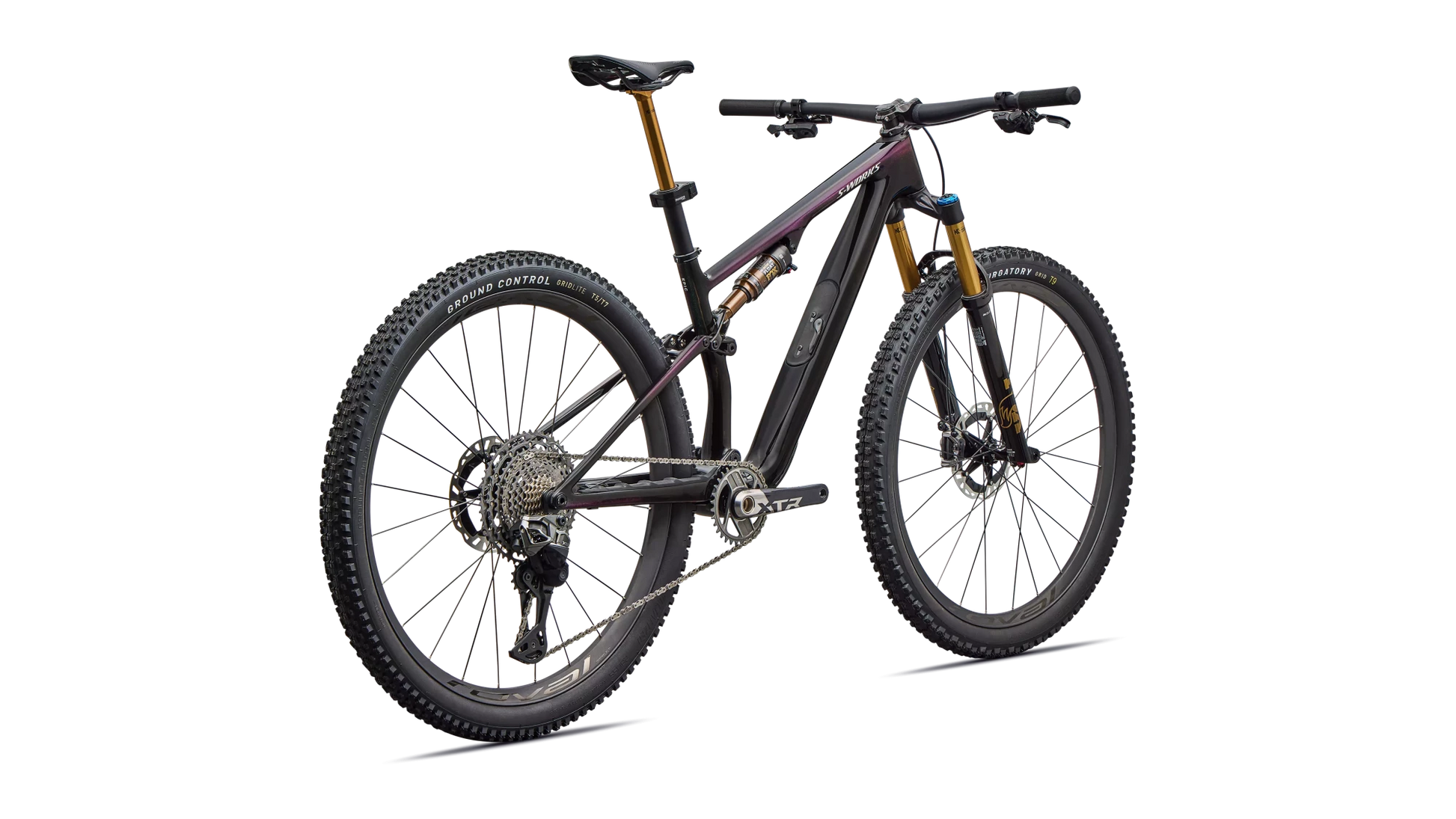 Vélo Specialized Epic 8 Sw Evo Di2 Gloss Carbon/Green To Purple Viavi Fade/Brushed Liquid Metal