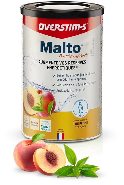 Malto Antioxydant Pot Thé Pêche 450g  OVERSTIMS