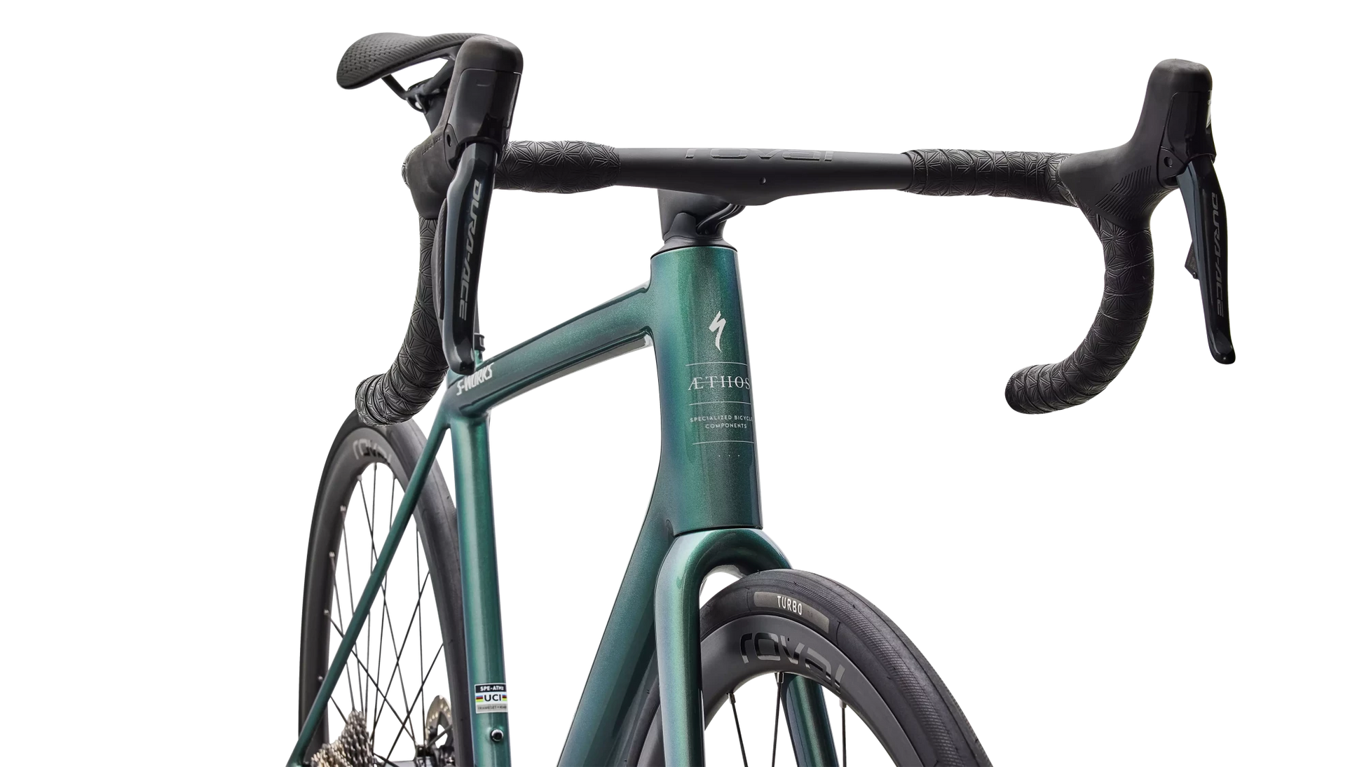Vélo Specialized Aethos Sw Di2 Gloss Premium Fjord Metallic/Dolomite Metallic