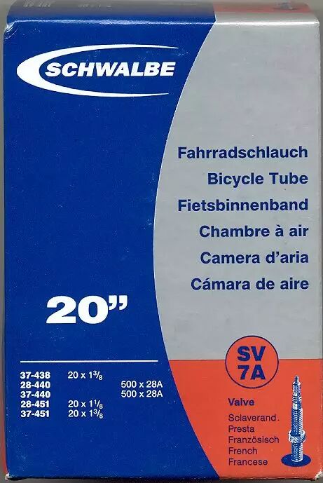 CHAMBRE 20X 1 1/8 - 1 3/8 Valve presta SV7A