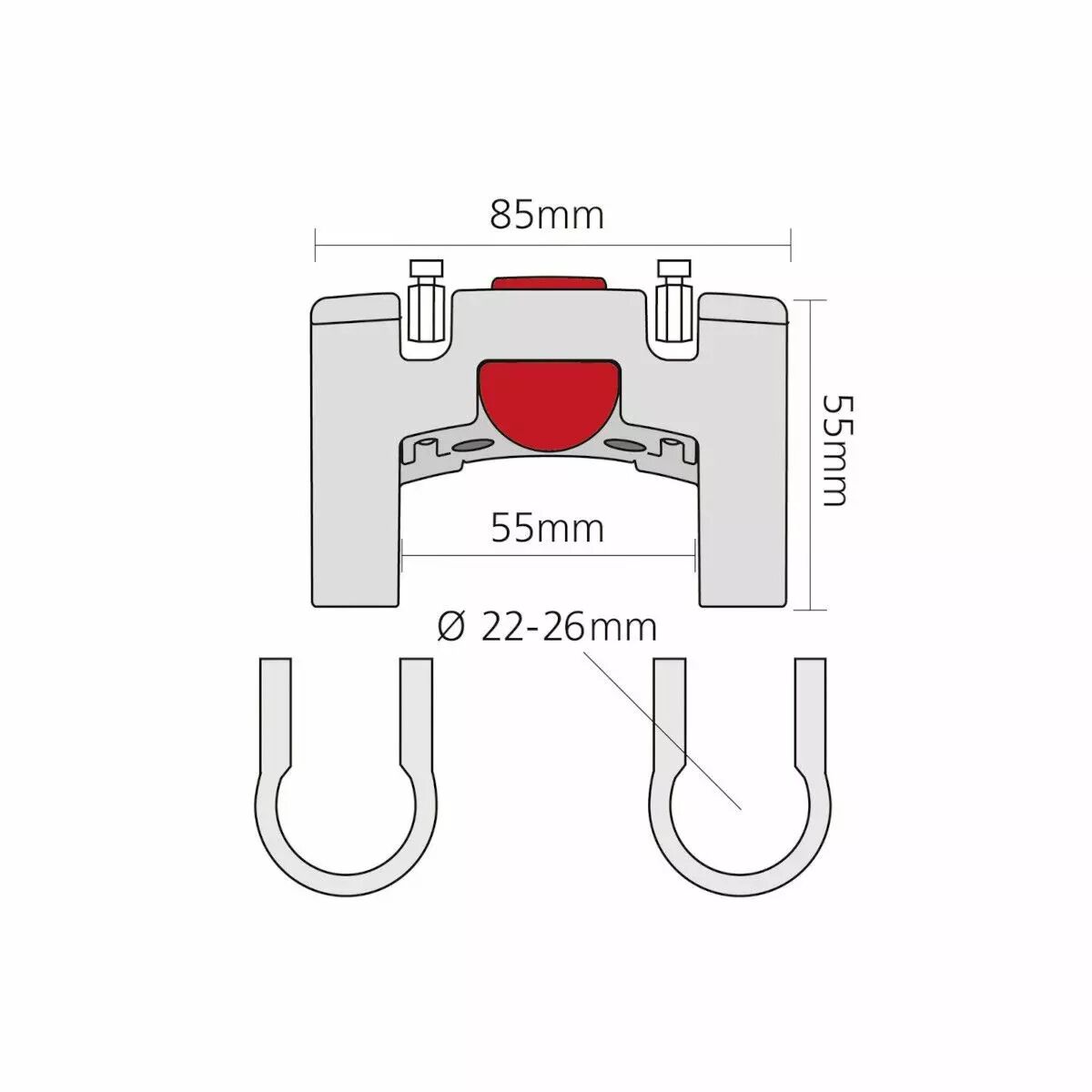 Fixation pour cintre KLICKFIX diamètre 22-26mm