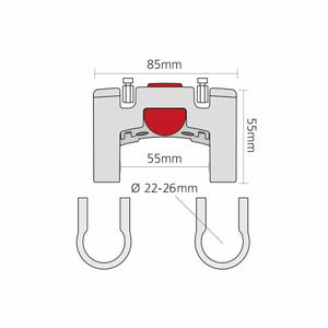 Fixation pour cintre KLICKFIX diamètre 22-26mm