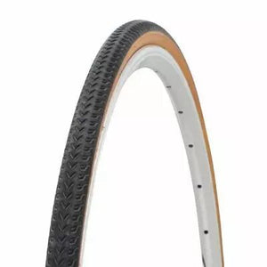Pneu 700x28C noir/beige lisse