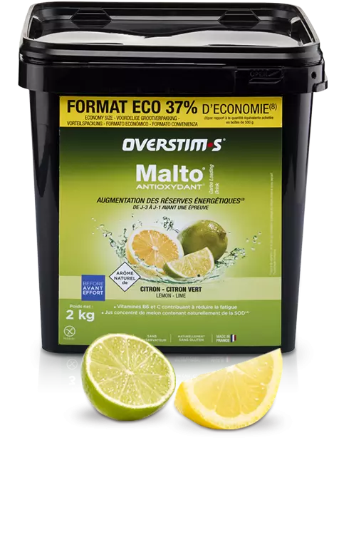 Malto Antioxydant Seau de 2kg Citron-Citron Vert OVERSTIMS
