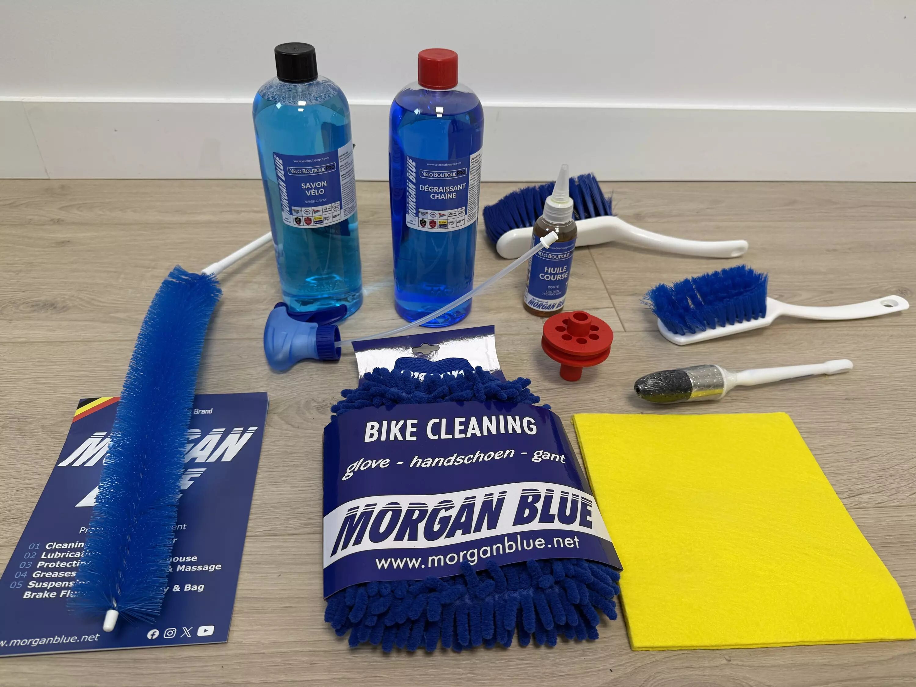 Kit complet produits d'entretien et de nettoyage VeloBoutiquePro.com x Morgan Blue
