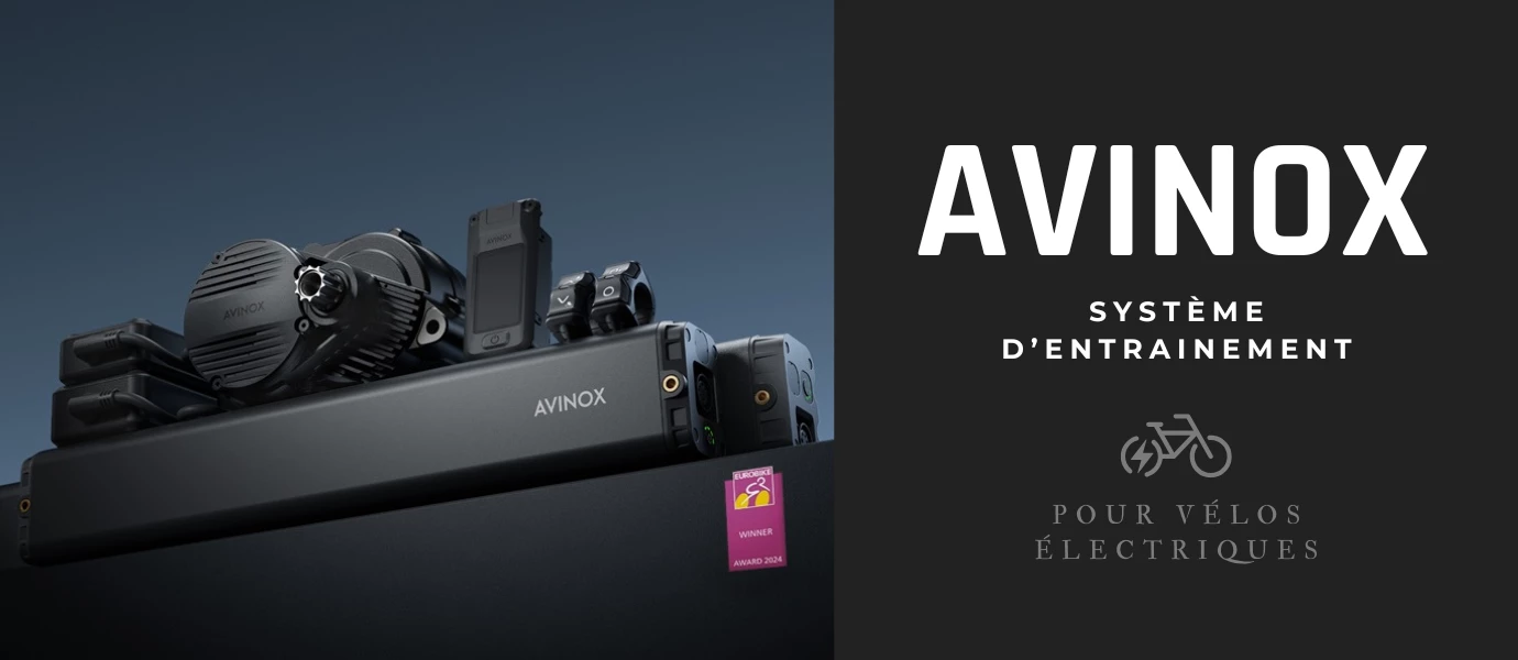D�couvrez le tout nouveau syst�me d�entra�nement puissant et compact pour v�los �lectriques Avinox, disponible chez Veloboutiquepro.com