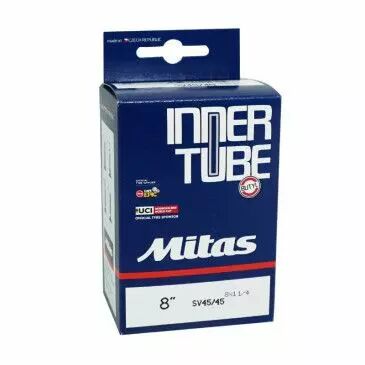CHAMBRE A AIR VELO / POUSSETTE 8 X 1 1/4 RUBENA VALVE STANDARD COUDEE 45�