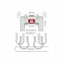 Fixation pour cintre avec serrure + colliers 26 et 31,8 KLICKFIX