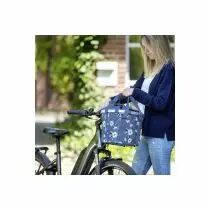 Panier Bikebasket bleu fleuri KLICKFIX