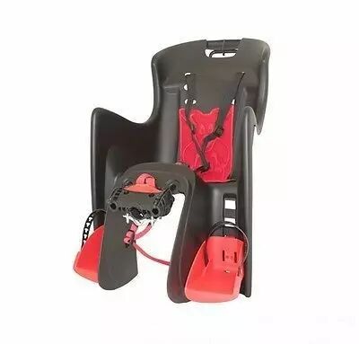PORTE BEBE Arri�re POLISPORT A FIXER SUR CADRE BOODIE Noir/Rouge