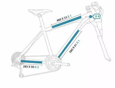 Protection Autocollante CLEAR PROTECT Pack Velo M (special cross country)