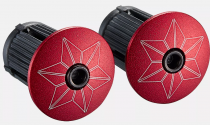 Ruban de cintre Supacaz - Super Sticky Kush Star Fade Tape SPECIALIZED RED/ANO RED PLUGS