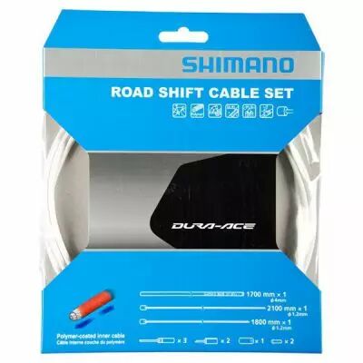 SHIMANO KIT CABLES et GAINES DERAILLEUR DA-9000 TRAITEMENT POLYMERE BLANC