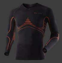 Sous Maillot X-Bionic Energy Accumulator Shirt Long Sleeves Round Neck Noir Orange