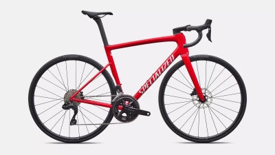 V�lo Specialized Tarmac Sl8 Comp Di2 Gloss Red Tint Over Silver Dust/Silver Dust